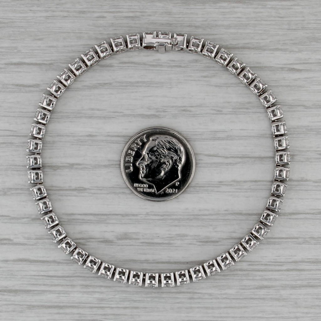 New 7.40ctw Lab Grown Diamond Tennis Bracelet 14k White Gold 7" 3.5mm