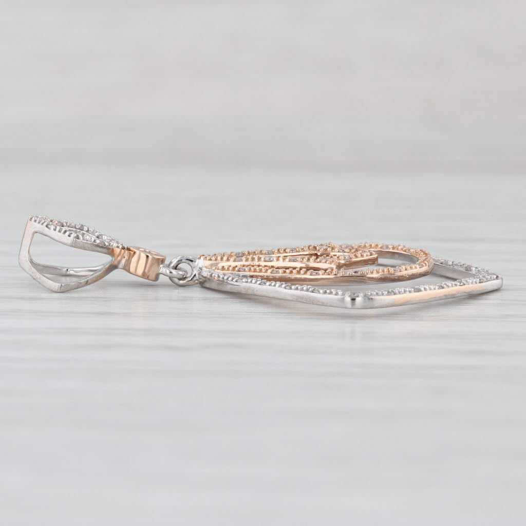 0.20ctw Diamond Pink Tourmaline Pendant 14k Rose White Gold