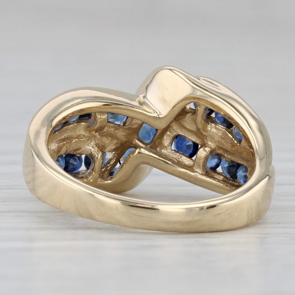 Gray 1ctw Blue Sapphire Knot Ring 14k Yellow Gold Size 5