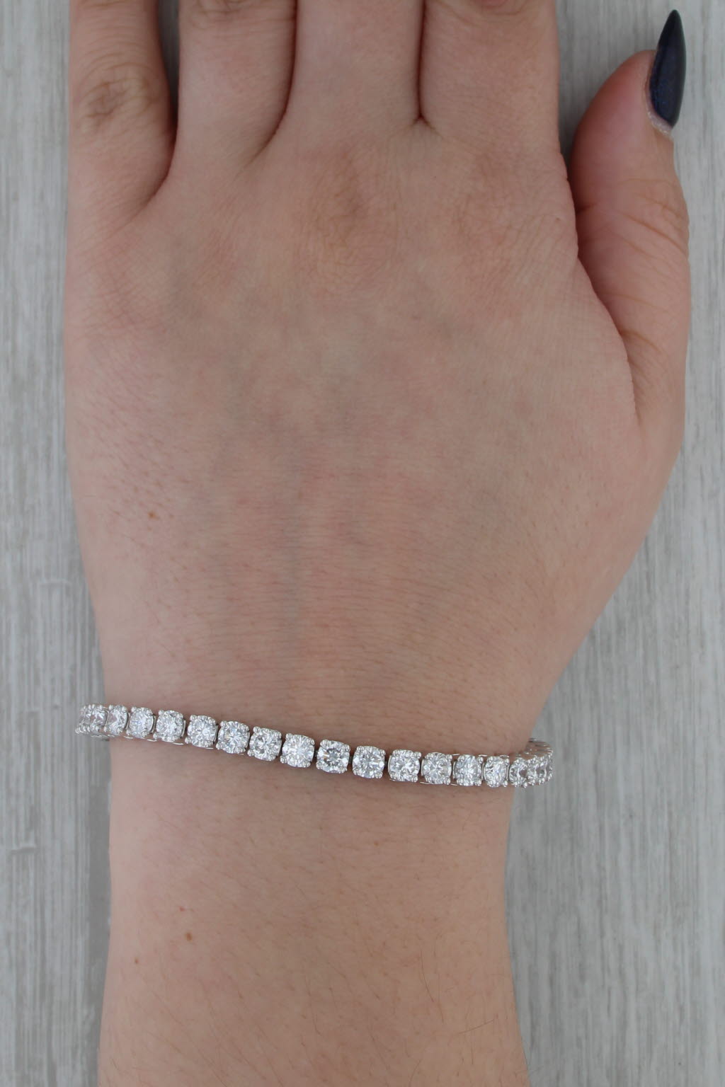 New 11.13ctw Lab Grown Diamond Tennis Bracelet 14k White Gold 6.75" 4.3mm