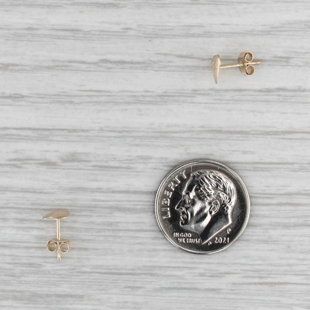 Rayed Heart Stud Earrings 14k Yellow Gold Small Studs