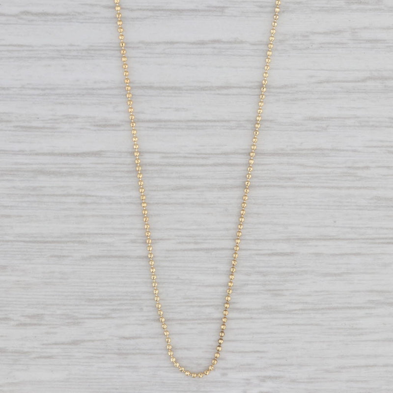 Bead Chain Necklace 10k Yellow Gold 17.5" 1mm
