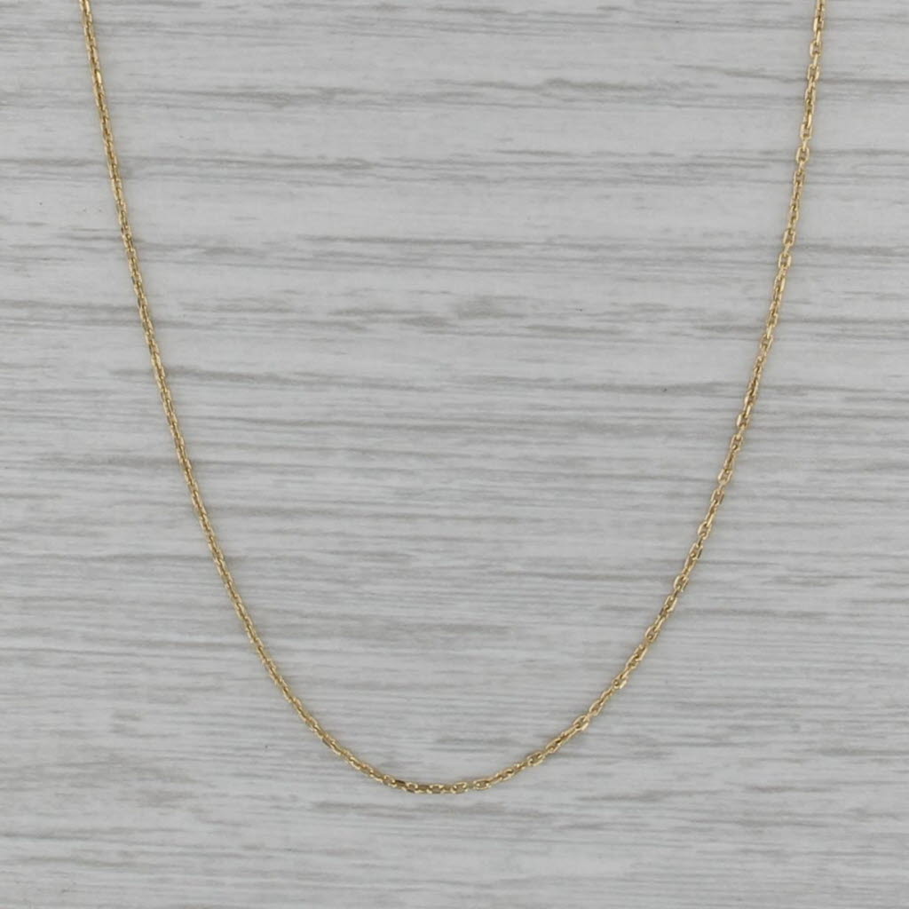 Cable Chain Necklace 14k Yellow Gold 16" 1mm