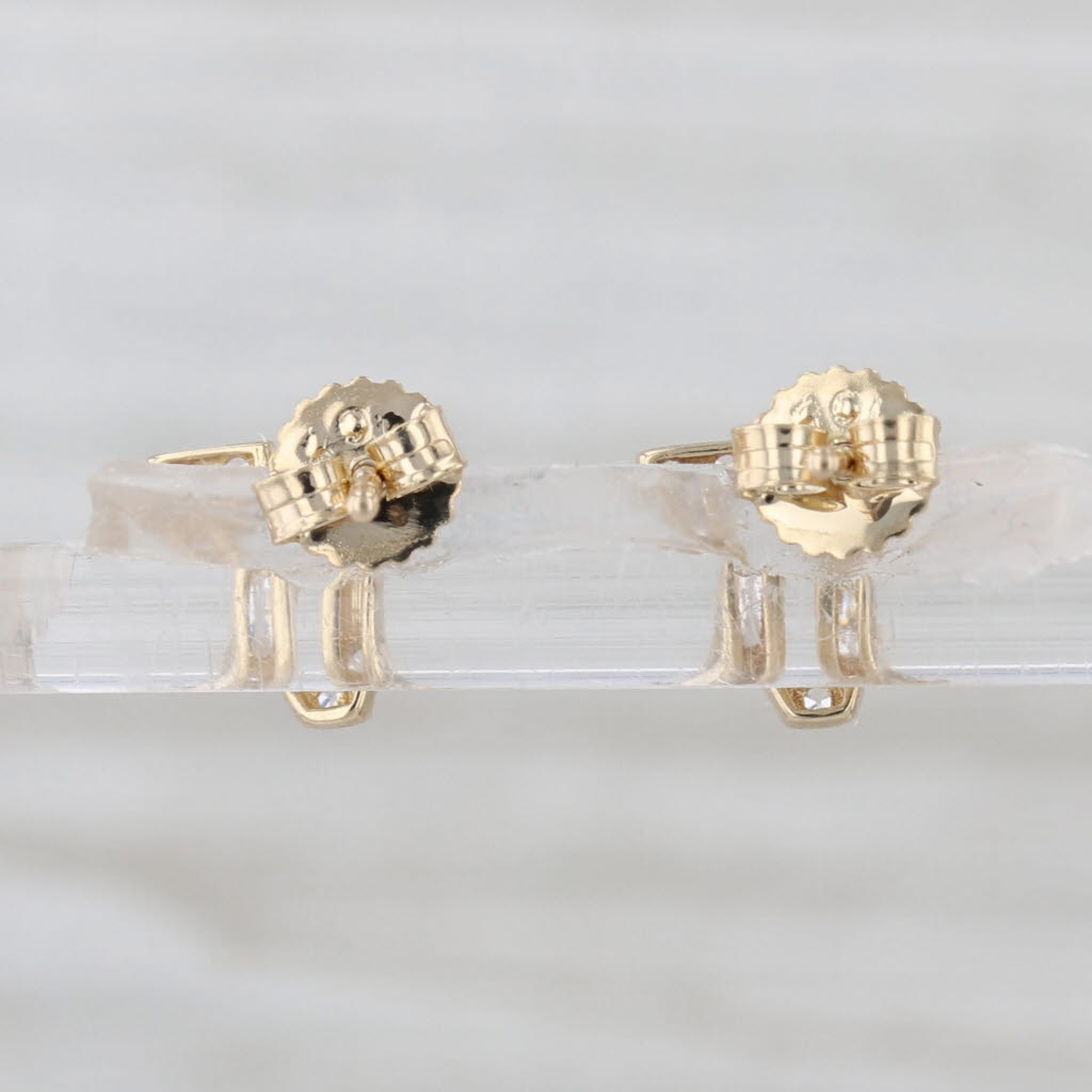 0.21ctw Cubic Zirconia Letter Initial V Stud Earrings 10k Yellow Gold Studs
