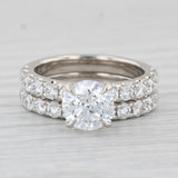 3.20ctw Diamond Engagement Ring Wedding Band Bridal Set 14k White Gold Size 6.5