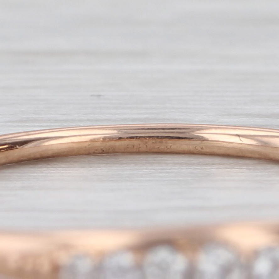 Ferkos 0.08ctw Diamond 14k Rose Gold Ring Size 7 Wedding Band Stackable