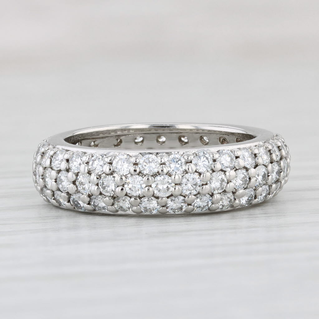 Light Gray 2.50ctw Pave Diamond Eternity Wedding Band Platinum Ring Anniversary Stackable