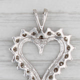 Gray 0.35ctw Diamond Framed Open Heart Pendant 10k White Gold