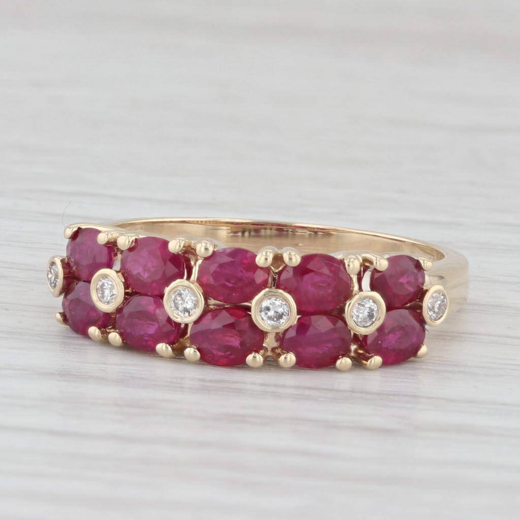 Light Gray 2.60ctw Ruby Diamond Ring 14k Yellow Gold Size 9