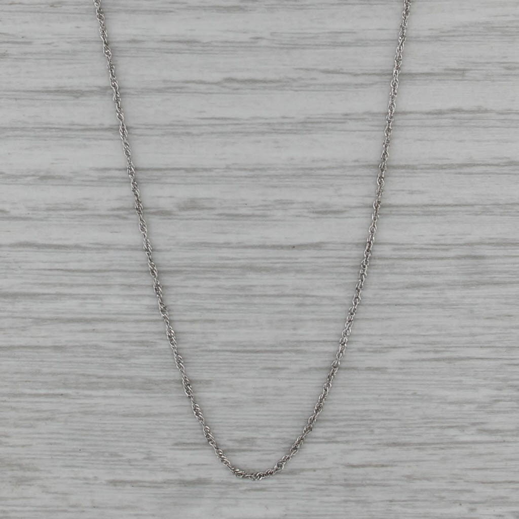 Rope Chain Necklace 10k White Gold 18" 0.6mm