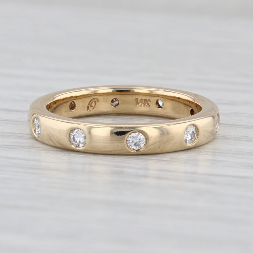 0.60ctw Moissanite Eternity Ring 14k Yellow Gold Size 8 Stackable Wedding Band