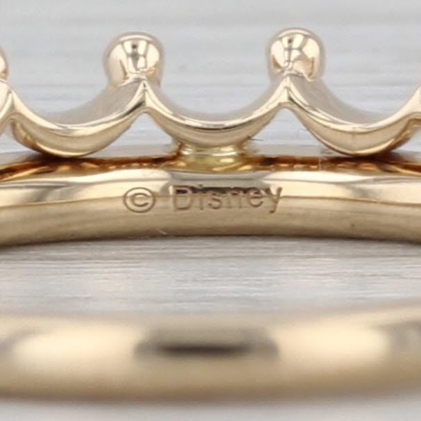 Disney Majestic Princess Tiara Ring 0.10ctw Diamond 10k Yellow Gold Sz 7 Bridal