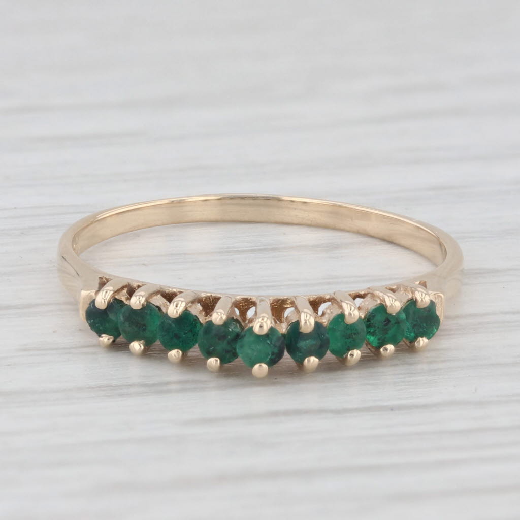 Light Gray 0.34ctw Tiered Emerald Ring 14k Yellow Gold Size 7.25 Stackable