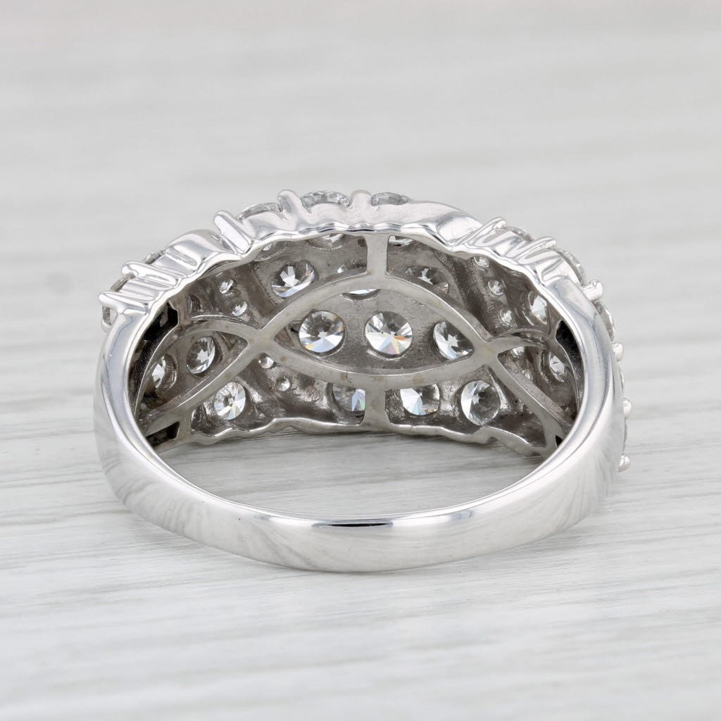 Light Gray 2.05ctw Lab Created Diamond Ring 10k White Gold Size 10.75 Cocktail Cluster