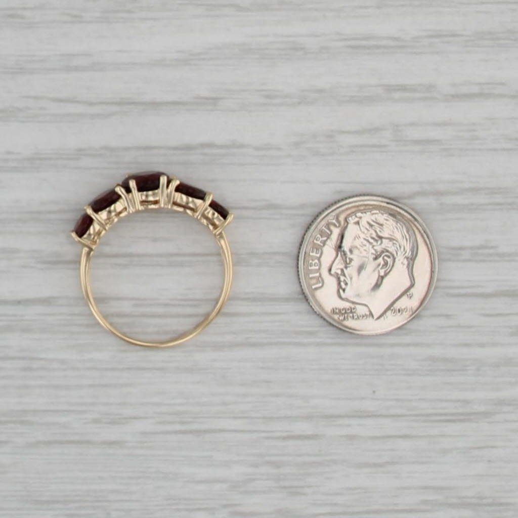 3ctw Garnet 5-Stone Ring 14k Yellow Gold Size 6.75 Stackable