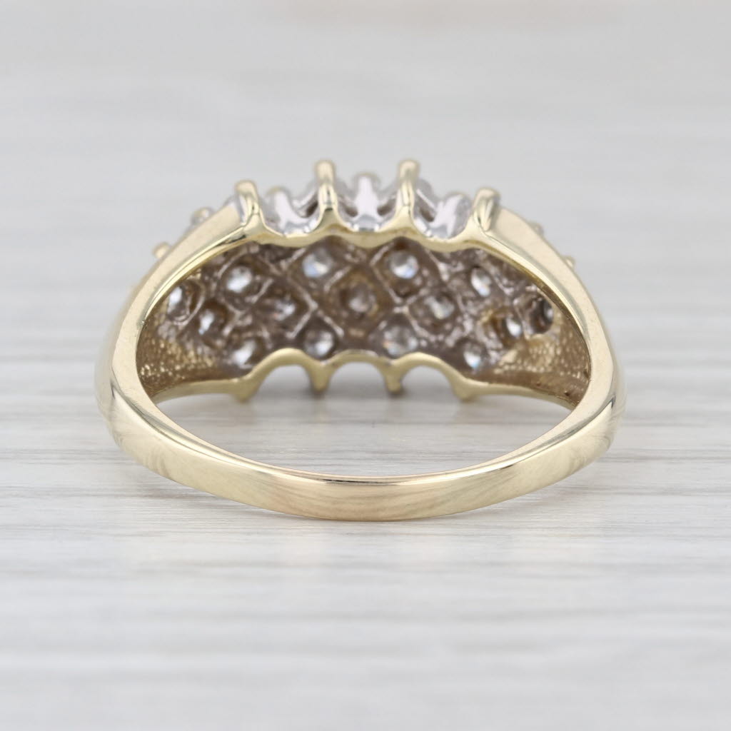 0.78ctw Diamond Cluster Ring 10k Yellow Gold Size 9.75
