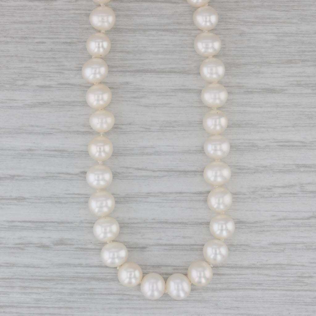 Gray 16.75" Single Cultured Pearl Strand Necklace 14k White Gold 7.1mm