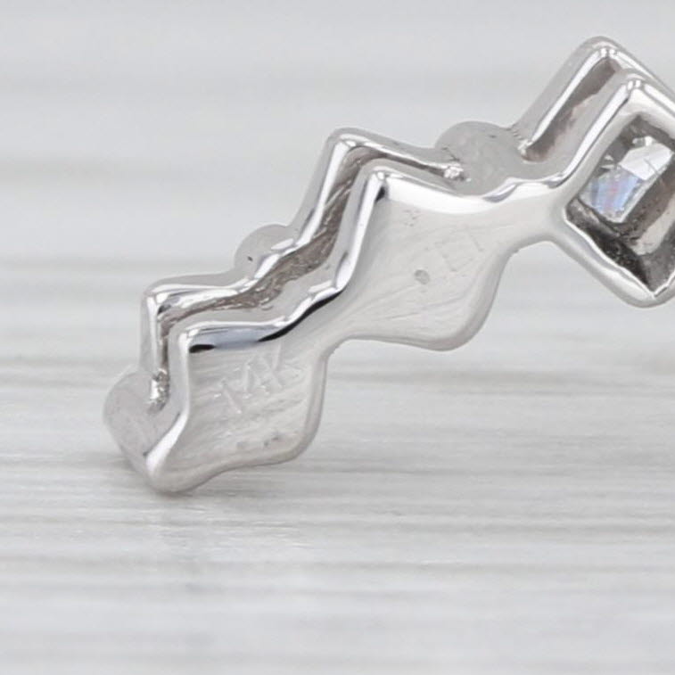 0.60ctw Graduated Diamond Journey Pendant Necklace 14k White Gold 21" Box Chain