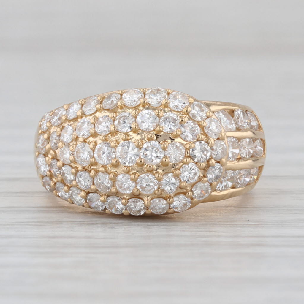 1.20ctw Pave Diamond Overlay Ring 14k Yellow Gold Size 5.25