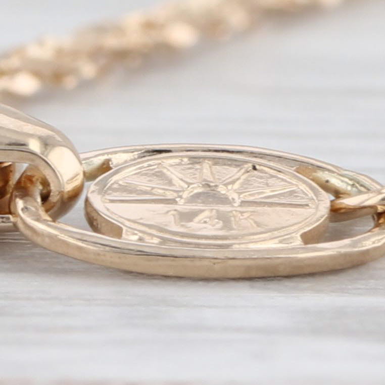 20.25" 1.1mm Nugget Rope Chain 14k Yellow Gold