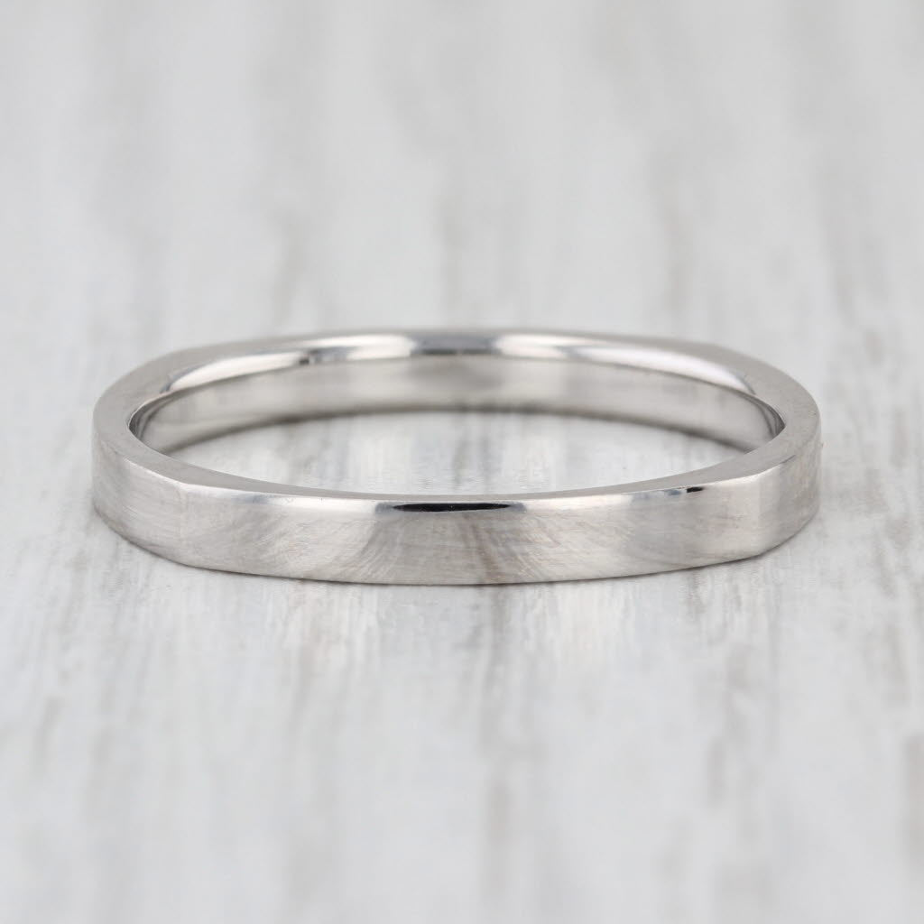 Euroshank Beveled Band Platinum Size 10.5 Ring Stackable Wedding Ring