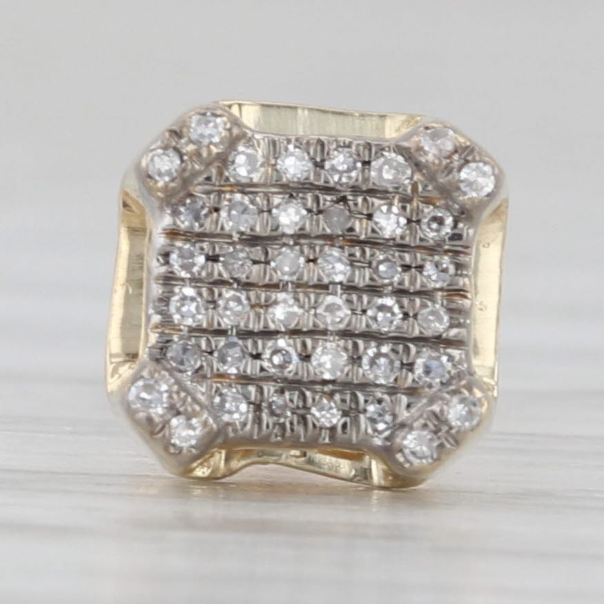 Gray Single 0.10ctw Diamond Stud Earring 10k Yellow Gold
