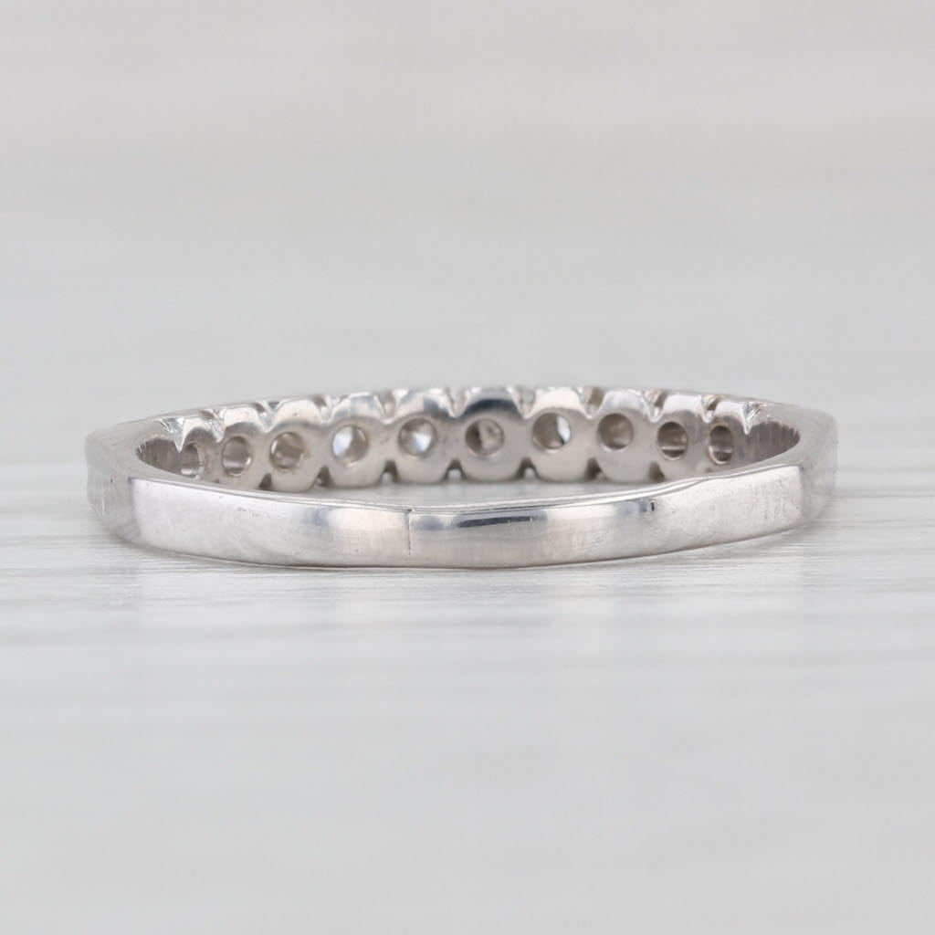 0.15ctw Diamond Stackable Ring 18k White Gold Wedding Band Size 7