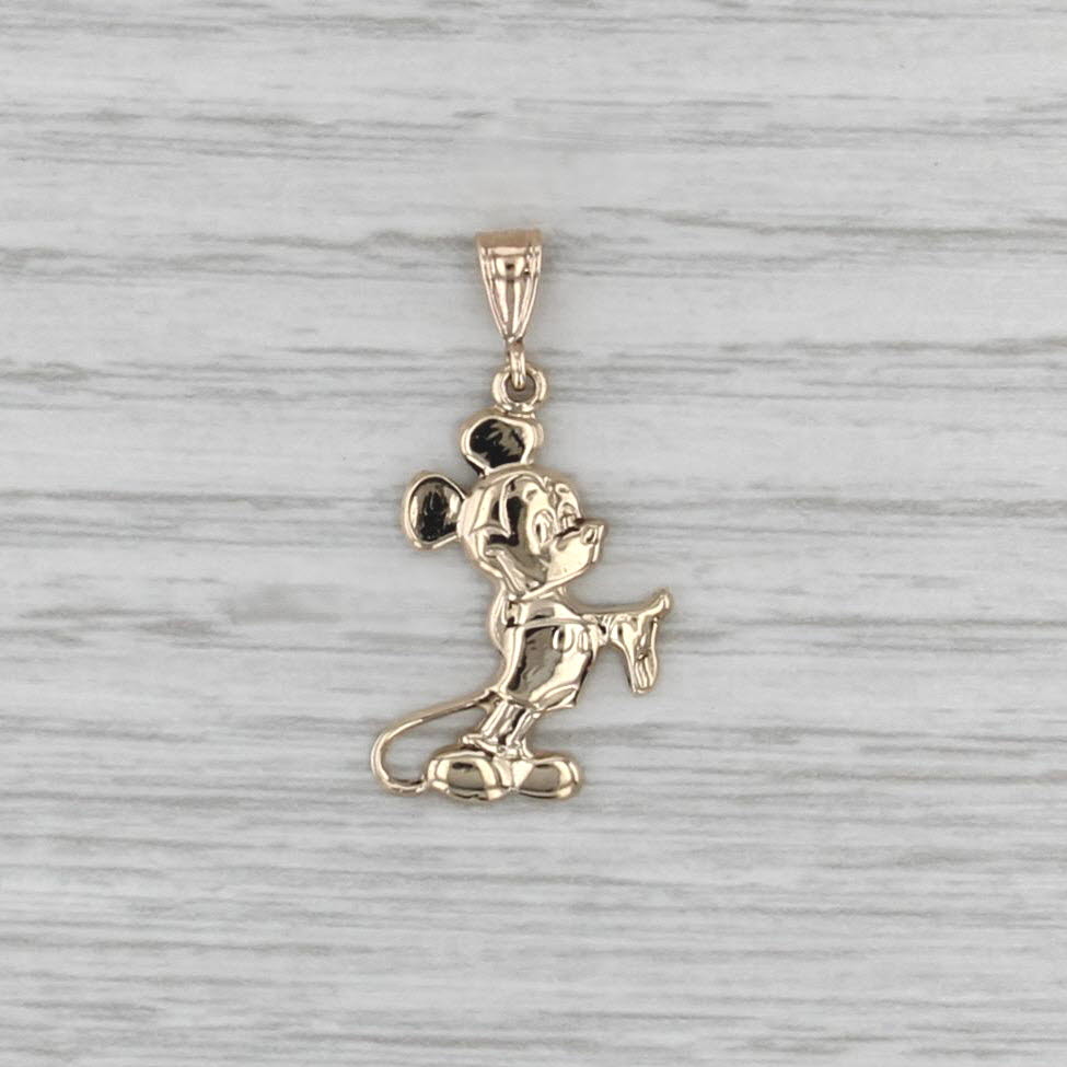Classic Mickey Mouse Pendant 10k Yellow Gold Figural Disney Cartoon Keepsake