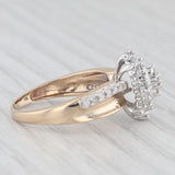 0.50ctw Diamond Cluster Halo Engagement Ring 10k Yellow Gold Size 7.25