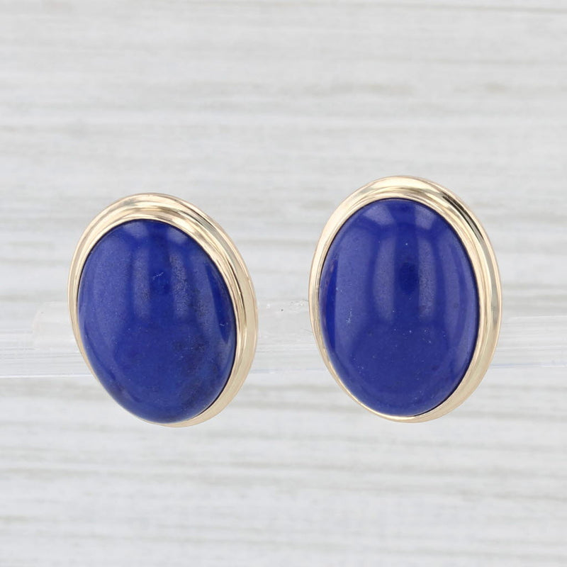 Ming's Blue Lapis Lazuli Drop Earrings 14k Yellow Gold Oval Cabochon O –  Jewelryauthority