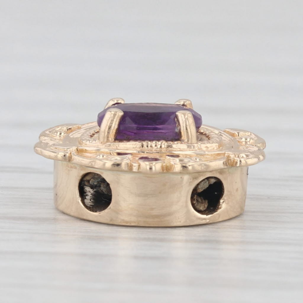 Light Gray Richard Glatter Vintage 0.42ct Amethyst Slide Bracelet Charm 14k Yellow Gold