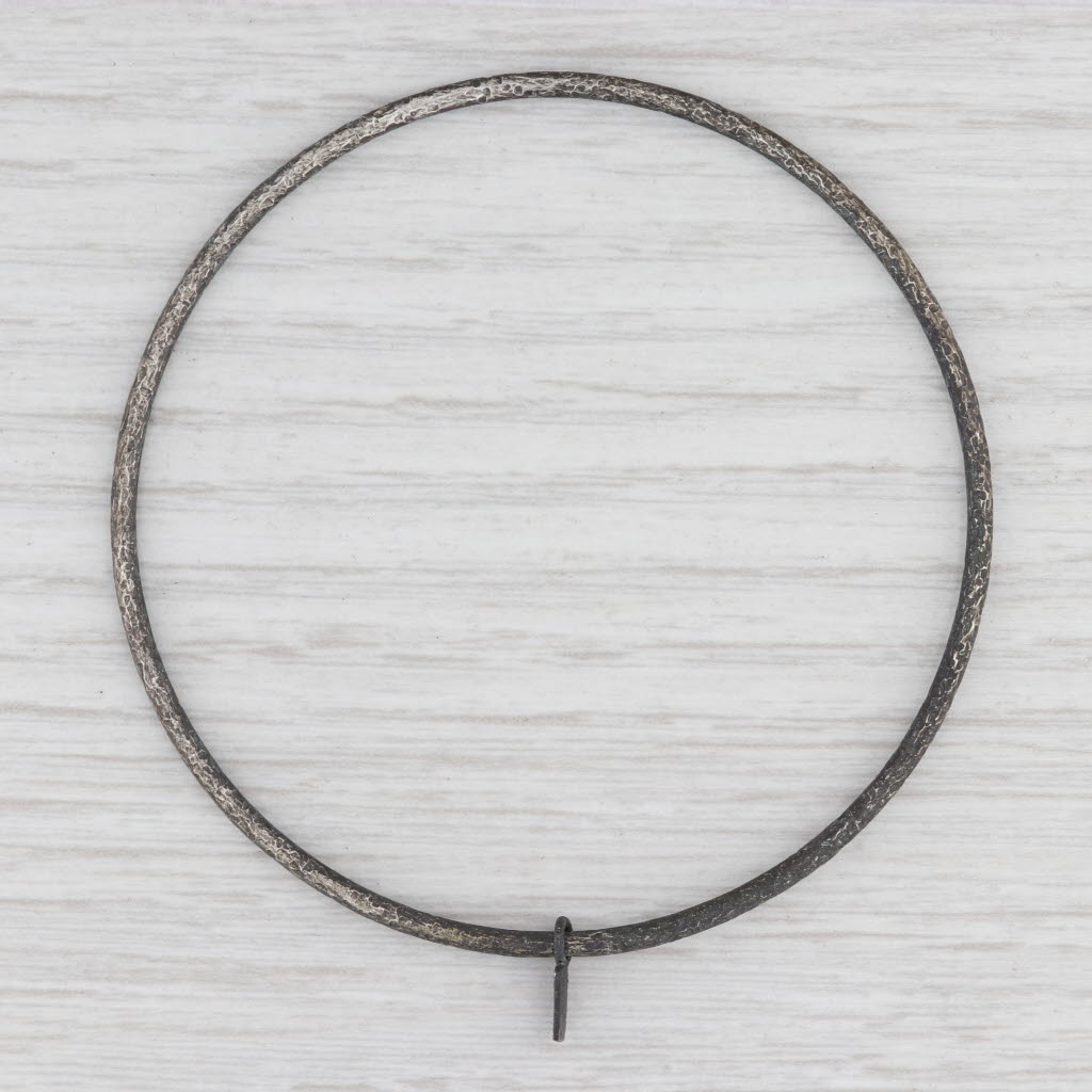 New Nina Wynn Pallas Bangle Bracelet 8" Size 3 Oxidized Sterling Silver