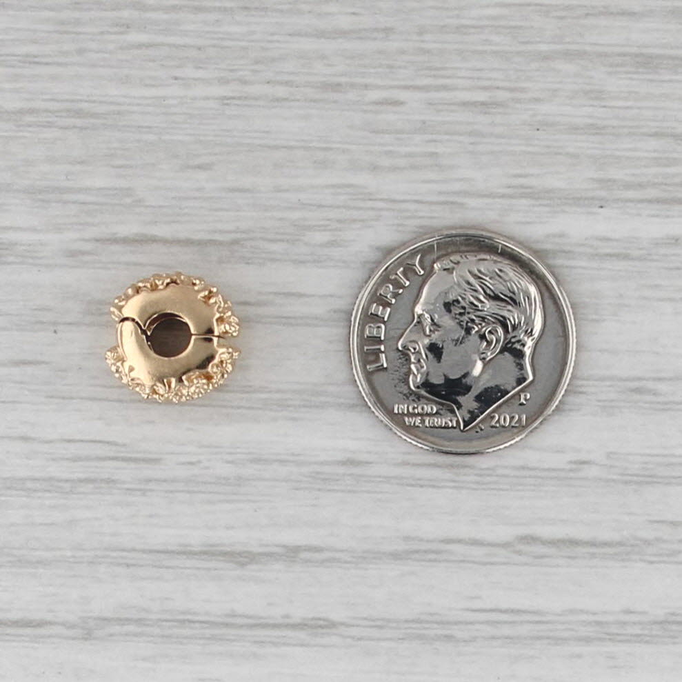 Authentic Pandora Golden Flower Clip Charm 750507 14k Gold Floral