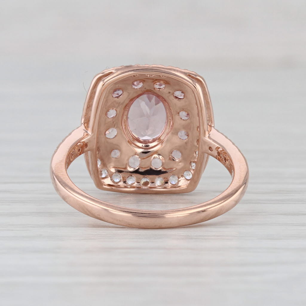 2.23ctw Brown Garnet Zircon Halo Ring 10k Rose Gold Size 6