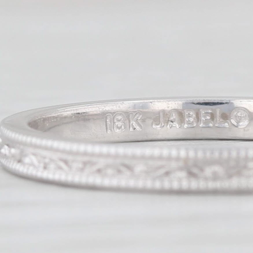 Light Gray New Jabel Floral Ring 18k White Gold Size 6 Stackable Wedding Band