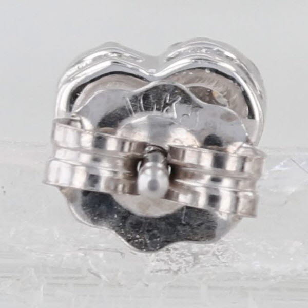 0.23ctw Diamond Halo Heart Stud Earrings 10k White Gold Studs