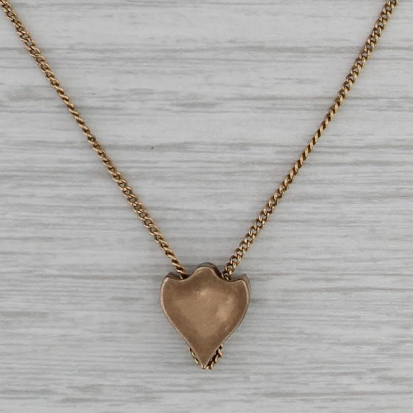 Antique Faux Pearl Slide Charm Gold Filled Curb Chain Necklace 19.75"