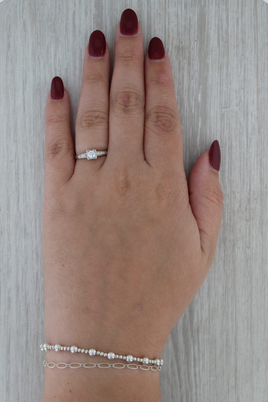 Vintage Art Deco 0.31ctw Transitional Round Diamond Engagement Ring Platinum
