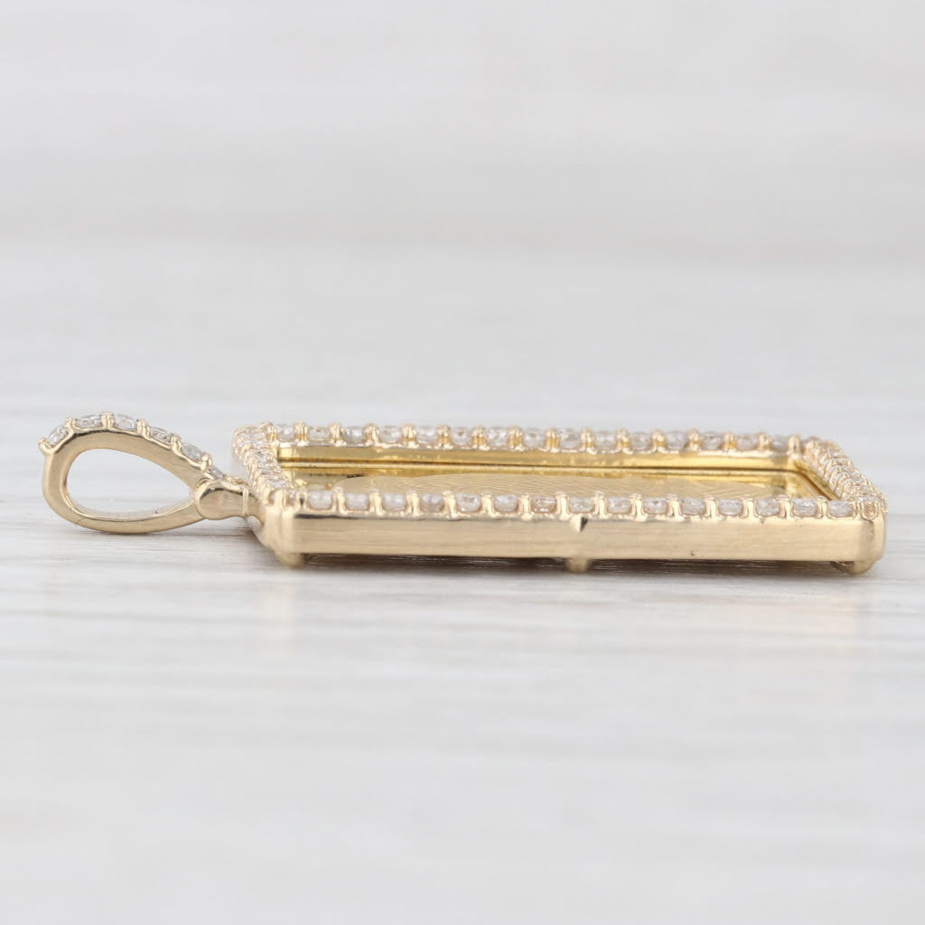 Light Gray 0.415ctw Diamond Bezel PAMP Swiss Gold Bar Pendant 10k 999 5 Grams