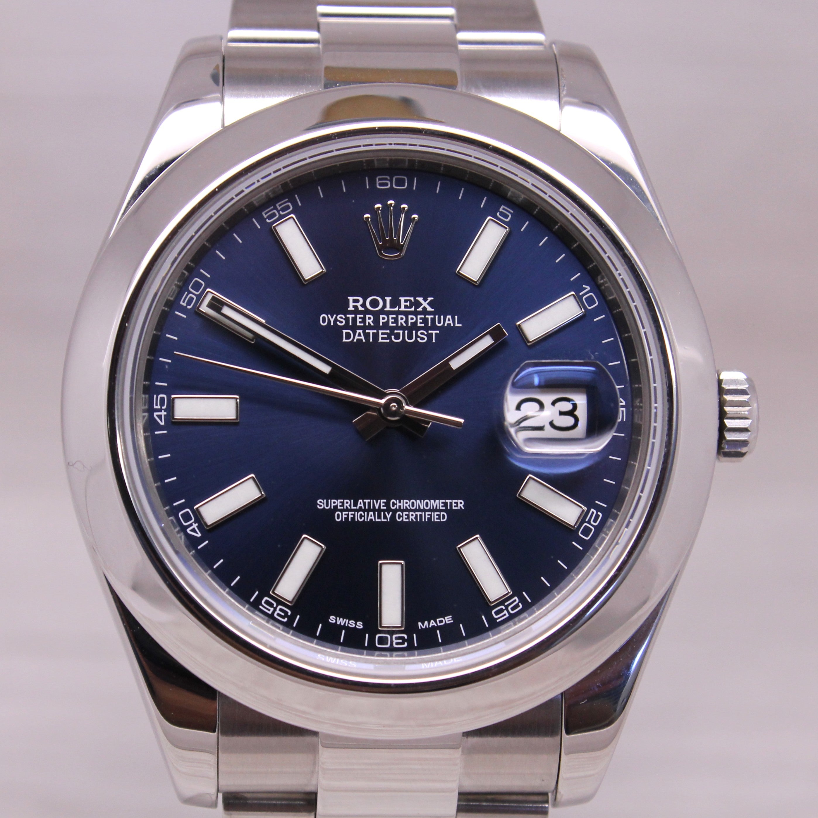 Rolex Datejust II 41mm 116300 Mens Automatic Steel Watch Oyster Bracelet Blue