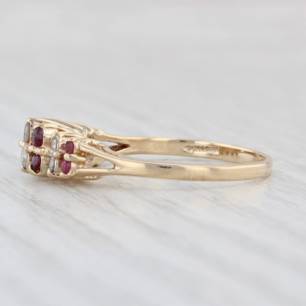 Light Gray 0.43ctw Ruby Diamond Ring 10k Yellow Gold Size 9 Tiered Pyramid