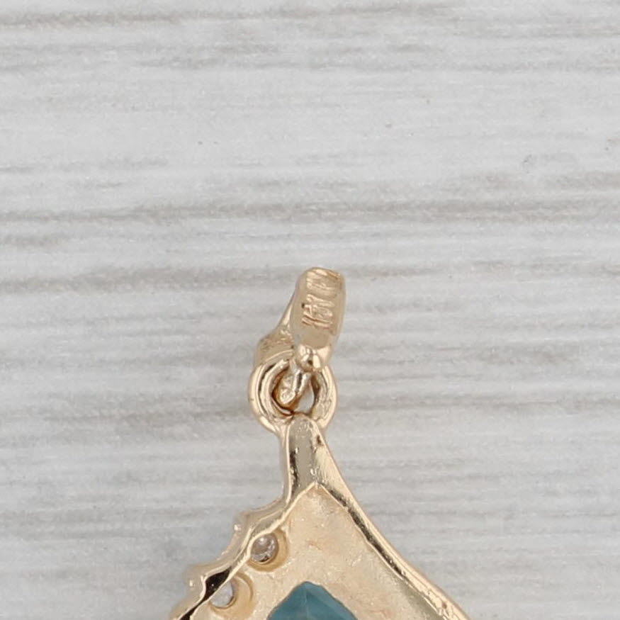 Gray 4.60ctw Marquise Blue Topaz Diamond Pendant 14k Yellow Gold