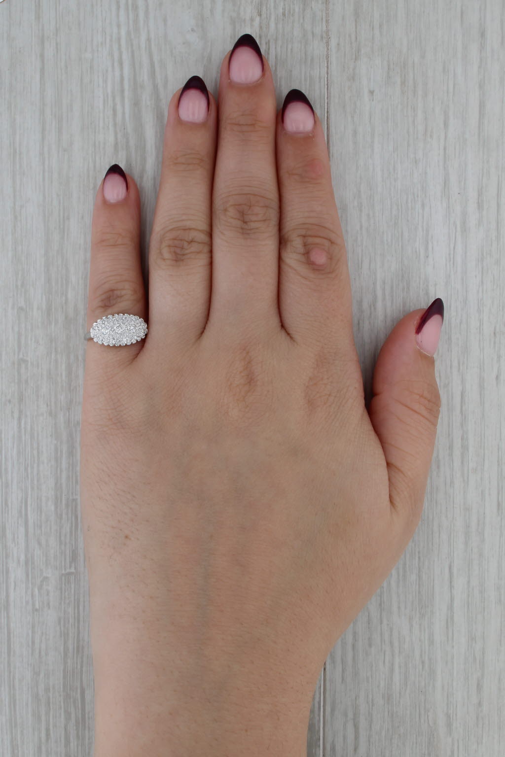 Vintage 0.23ctw Diamond Princess Ring 14k White Gold Size 4.25