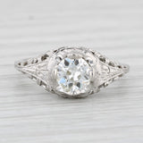 Art Deco 0.81ct Diamond Solitaire Engagement Ring 14k Gold Size 6 Old European