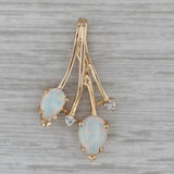 Lab Created Opal Pendant 14k Yellow Gold Diamond Accents