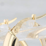 New Oval Hoop Earrings 14k Yellow Gold Pierced Snap Top Hoops