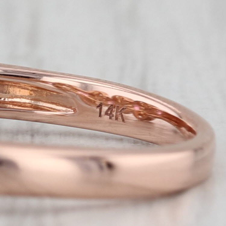 0.62ctw Diamond Pink Tourmaline Ring 14k Rose Gold Size 7 Stackable Band