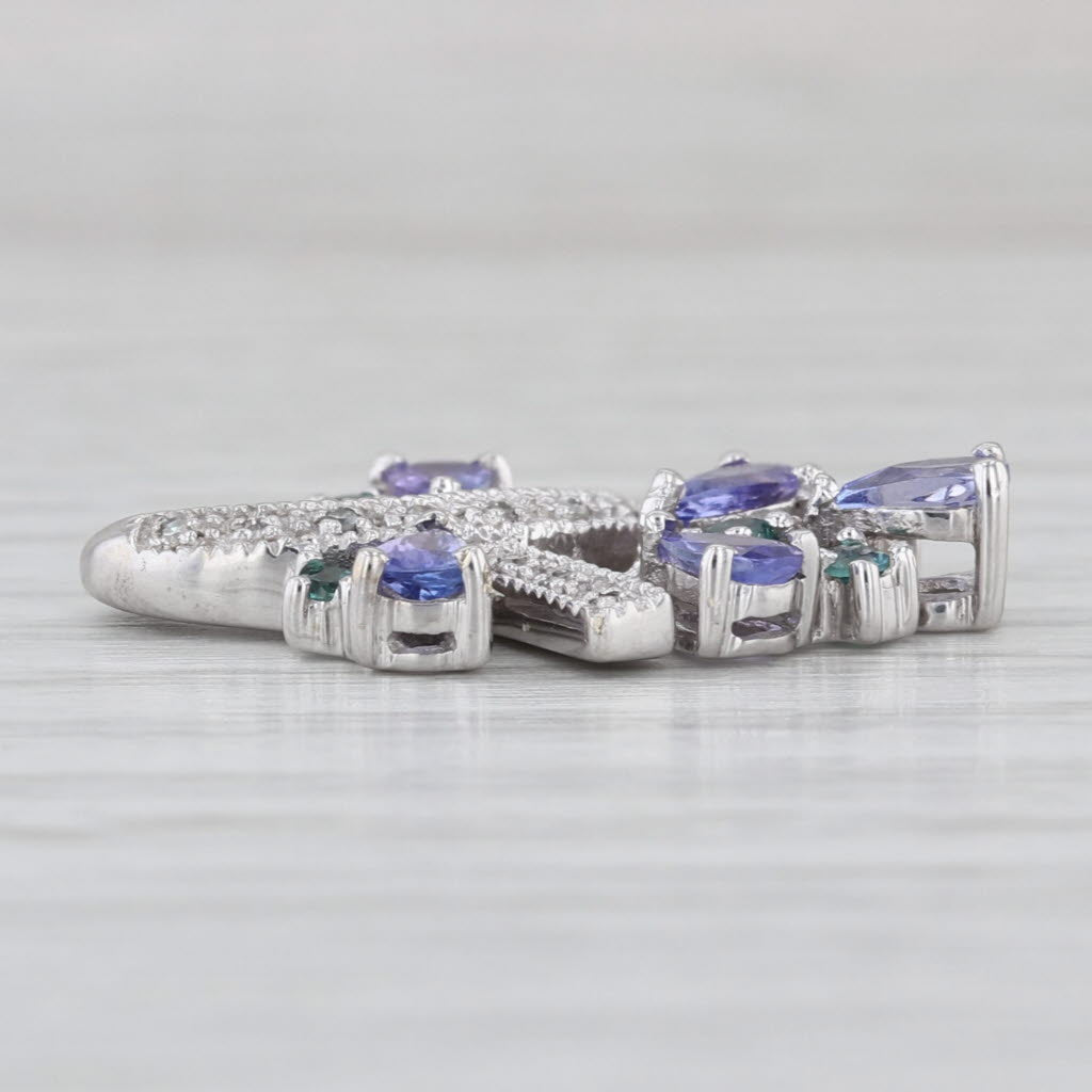 1.10ctw Tanzanite Topaz Diamond Pendant 14k White Gold