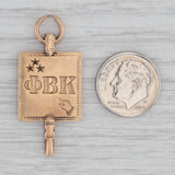 Phi Beta Kappa Key Fob Pendant 14k Gold Vintage Not Engraved