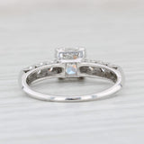 Light Gray Vintage 0.91ctw Round Brilliant Diamond Engagement Ring 14k White Gold Size 7.25